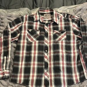 Rue21 Black and Red Casual Button Down Shirt